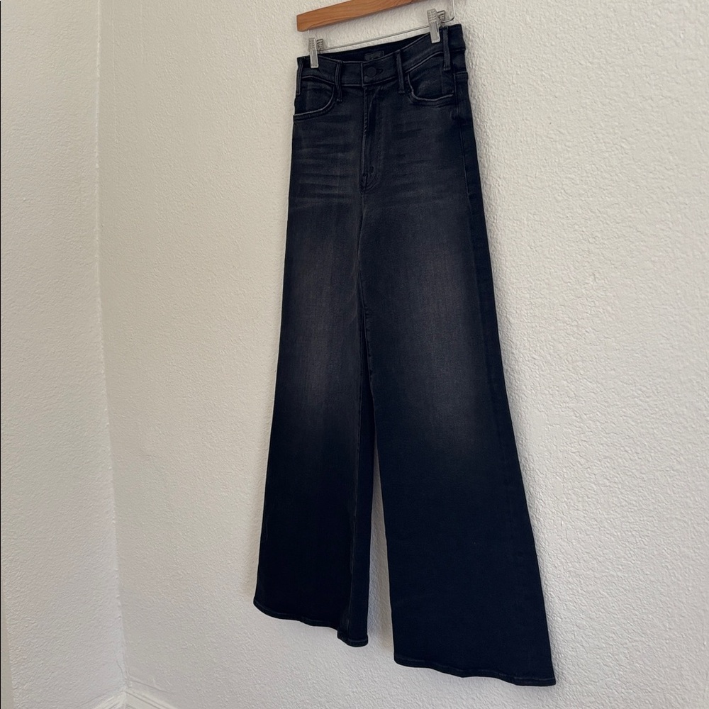 Mother Lil Hustler Roller Sneak Jeans Not Today Satan Wide Leg Denim Size 28 - Picture 3 of 16